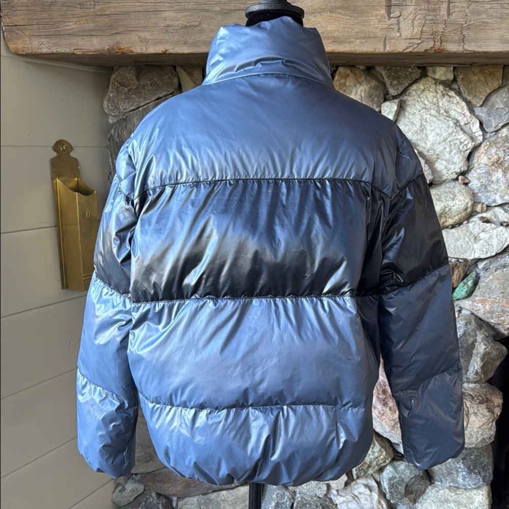 Peloton Blue & Black High Collar Puffer Jacket Women’s size XSmall - Picture 7 of 12